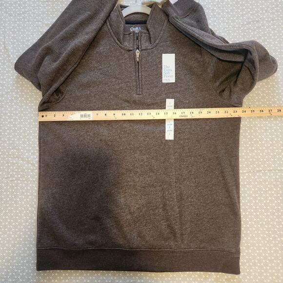MEN'S Croft and barrow quarter zip Sweater brown sz L - Picture 3 of 4